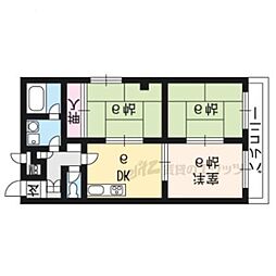 コンフォール北白川2 3DKの間取図画像