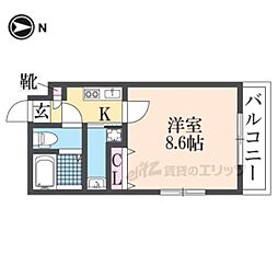 カミューレメリーランス 1Kの間取図画像