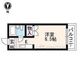 サテンドール千本 1Kの間取図画像