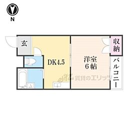 サンシャイン京都 1DKの間取図画像