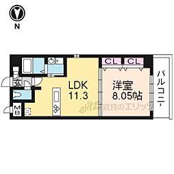 メディナ西院 1LDKの間取図画像