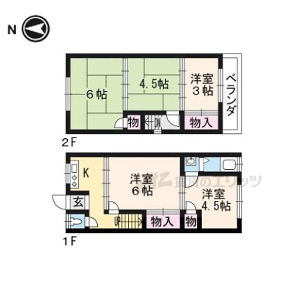 京都府京都市山科区川田菱尾田(賃貸一戸建4DK・--・56.10㎡)の写真 その2