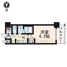 プレサンスTHE KYOTO粋都 3階1Kの間取り