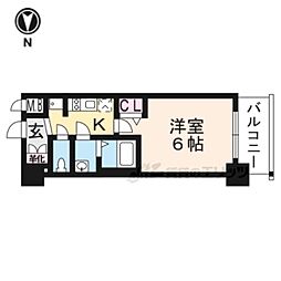 プレサンスTHE KYOTO粋都 7階1Kの間取り