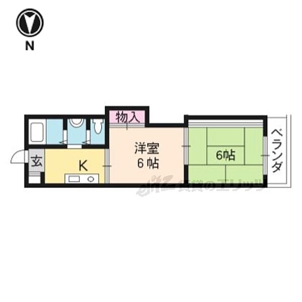 澤屋ビル 204｜京都府京都市東山区本町６丁目(賃貸マンション2DK・2階・42.66㎡)の写真 その2