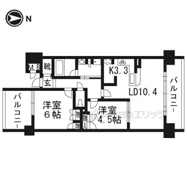 ザ・京都レジデンス四条河原町 ｜京都府京都市下京区河原町通四条下る２丁目稲荷町(賃貸マンション2LDK・7階・55.64㎡)の写真 その2