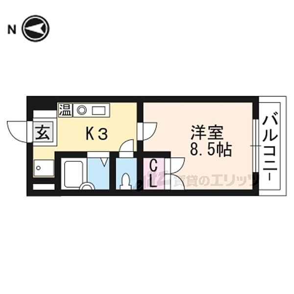 カーサ・ソラッツオ弐番館 607｜滋賀県草津市矢橋町(賃貸マンション1K・6階・24.30㎡)の写真 その2