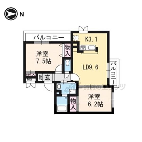 ベルヌーブ森神III 306｜滋賀県大津市大江６丁目(賃貸マンション2LDK・3階・58.40㎡)の写真 その2