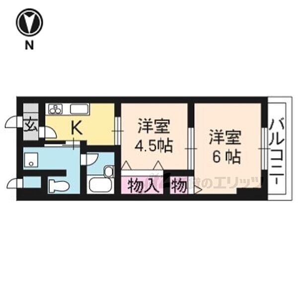 京都府京都市南区唐橋西平垣町(賃貸マンション2K・3階・30.84㎡)の写真 その2