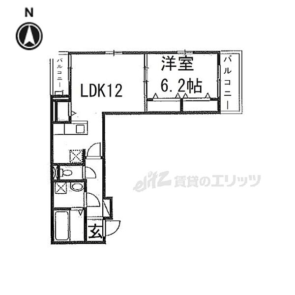 ｈｅａｌ　ｃｏｒｔ Ｋ.Ｎ. 203｜京都府京都市南区吉祥院西浦町(賃貸アパート1LDK・2階・45.80㎡)の写真 その2