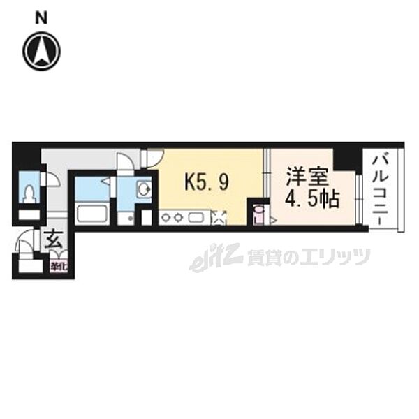 京都府京都市下京区七条御所ノ内北町(賃貸マンション1DK・3階・30.49㎡)の写真 その2