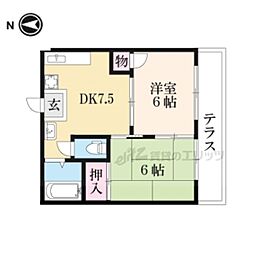 レ・ユニオン・シミズ 2DKの間取図画像