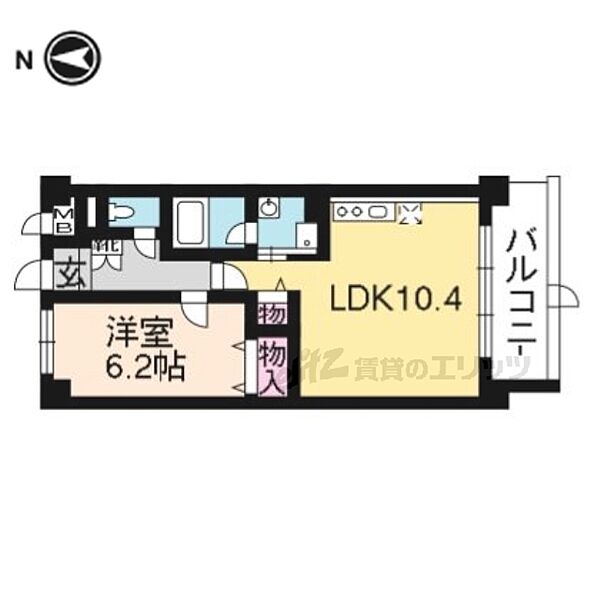 ラフィール 502｜滋賀県大津市北大路１丁目(賃貸マンション1LDK・5階・40.03㎡)の写真 その2