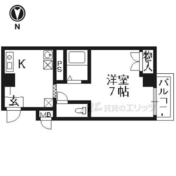 クレーデル四条 202｜京都府京都市下京区西洞院通四条下る妙伝寺町(賃貸マンション1K・2階・20.00㎡)の写真 その2