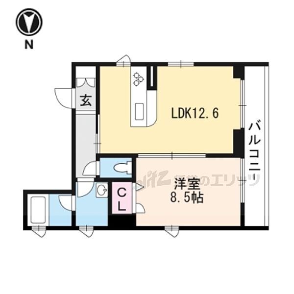 京都府京都市下京区高倉通高辻下る葛籠屋町(賃貸マンション1LDK・4階・43.50㎡)の写真 その2