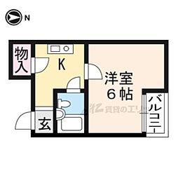 エクラン・ドール 1Kの間取図画像