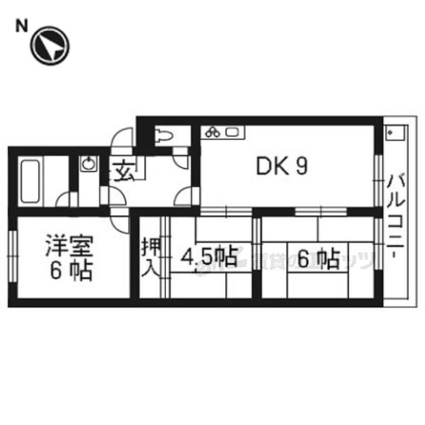 メゾンド・シスクルール 201｜滋賀県草津市平井１丁目(賃貸マンション3DK・2階・55.21㎡)の写真 その2