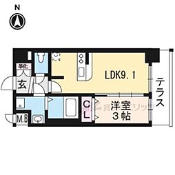 プレサンスTHEKYOTO澄華 1階1LDKの間取り