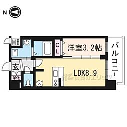 プレサンスTHE KYOTO粋都 2階1LDKの間取り