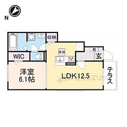 JR東海道・山陽本線 瀬田駅 徒歩24分の賃貸アパート 1階1LDKの間取り
