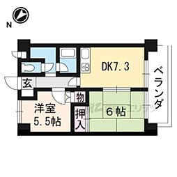 JR東海道・山陽本線 瀬田駅 徒歩12分の賃貸マンション 3階2DKの間取り