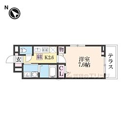 ハーモニーハウス 1階1Kの間取り