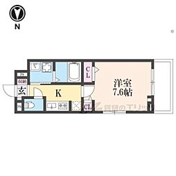 JR東海道・山陽本線 西大路駅 徒歩15分の賃貸アパート 1階1Kの間取り