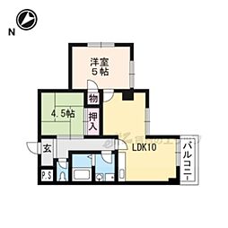 ガーデンスクエア瀬田 2LDKの間取図画像