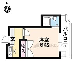 京阪本線 清水五条駅 徒歩5分の賃貸マンション 4階1Kの間取り