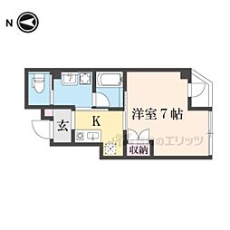 サンモールコート九条 2階1Kの間取り