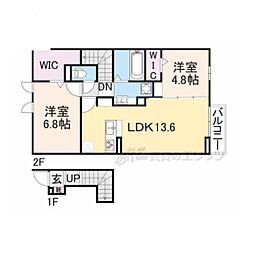 メゾンソレイユ 2階2LDKの間取り