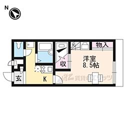 レオパレス日吉 2階1Kの間取り
