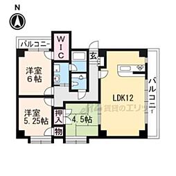 JR東海道・山陽本線 石山駅 徒歩1分の賃貸マンション 5階3LDKの間取り