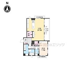 京阪本線 三条駅 徒歩5分の賃貸マンション 3階1LDKの間取り