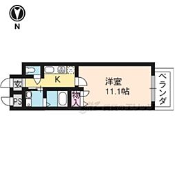 JR東海道・山陽本線 西大路駅 徒歩5分の賃貸マンション 9階1Kの間取り