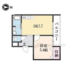 MAISON DOUCE浜大津 3階1DKの間取り