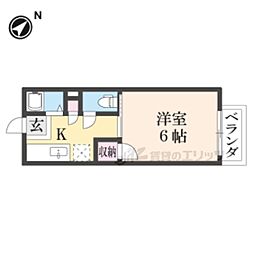 ハイツ澤田 2階ワンルームの間取り