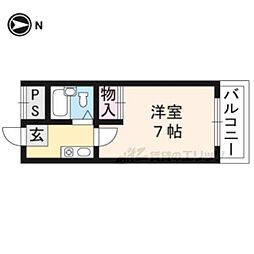 ラピス京都神宮道 1階1Kの間取り