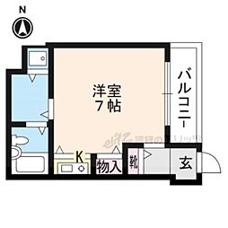 ジョイフル御池 3階ワンルームの間取り