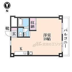 JR東海道・山陽本線 瀬田駅 徒歩15分の賃貸マンション 4階ワンルームの間取り