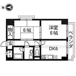 阪急京都本線 京都河原町駅 徒歩6分の賃貸マンション 5階2DKの間取り