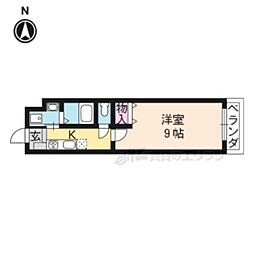 京都市営烏丸線 丸太町駅 徒歩7分の賃貸マンション 1階1Kの間取り