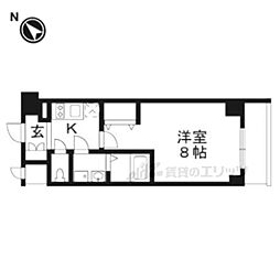 エスリード京都吉祥院 5階1Kの間取り