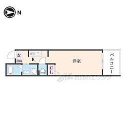 仮）中京区橋東詰町マンション 4階ワンルームの間取り