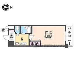 プレサンス京都駅前II 2階1Kの間取り