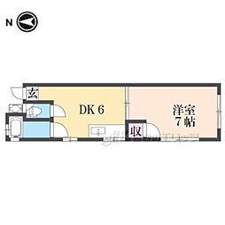 白扇マンション 3階1DKの間取り