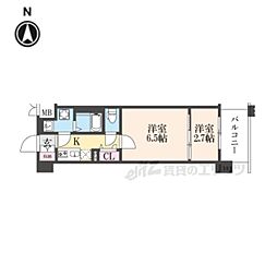 ソルテラスKYOTO西大路　瑠 6階2Kの間取り