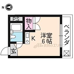 サンモール青木 1階ワンルームの間取り