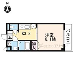 JR東海道・山陽本線 大津駅 徒歩10分の賃貸アパート 1階1Kの間取り