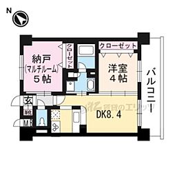 エステムプラザ京都河原町通IIレジデンシャル 2階2DKの間取り
